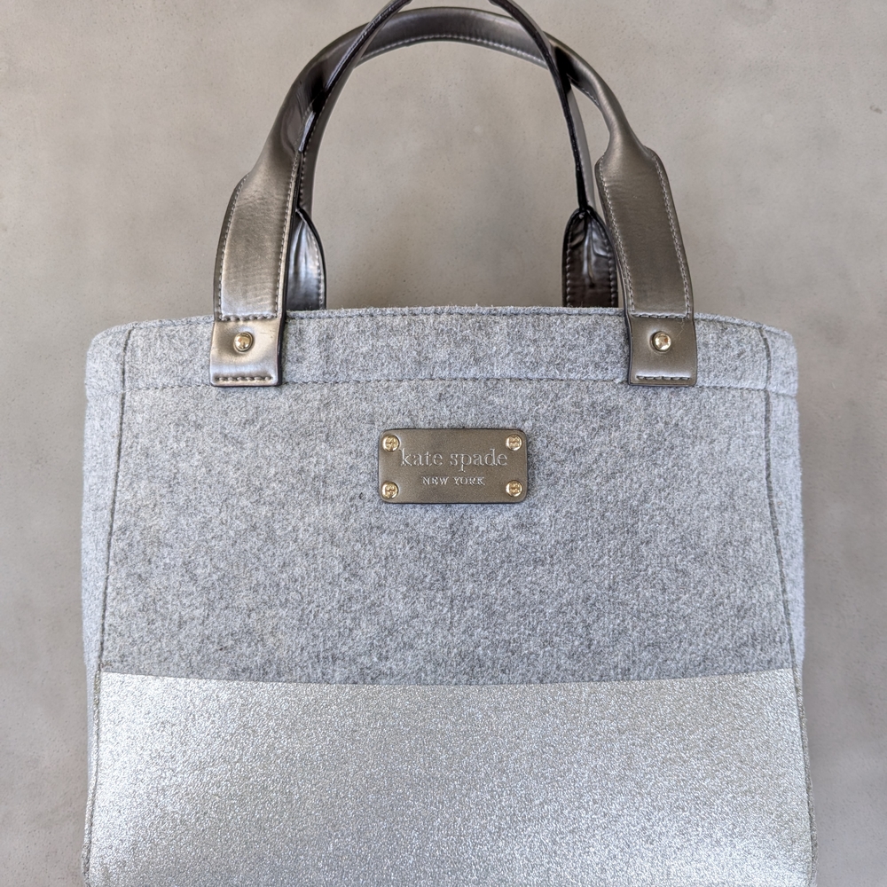 Kate Spade Silver and Gray Tote Bag